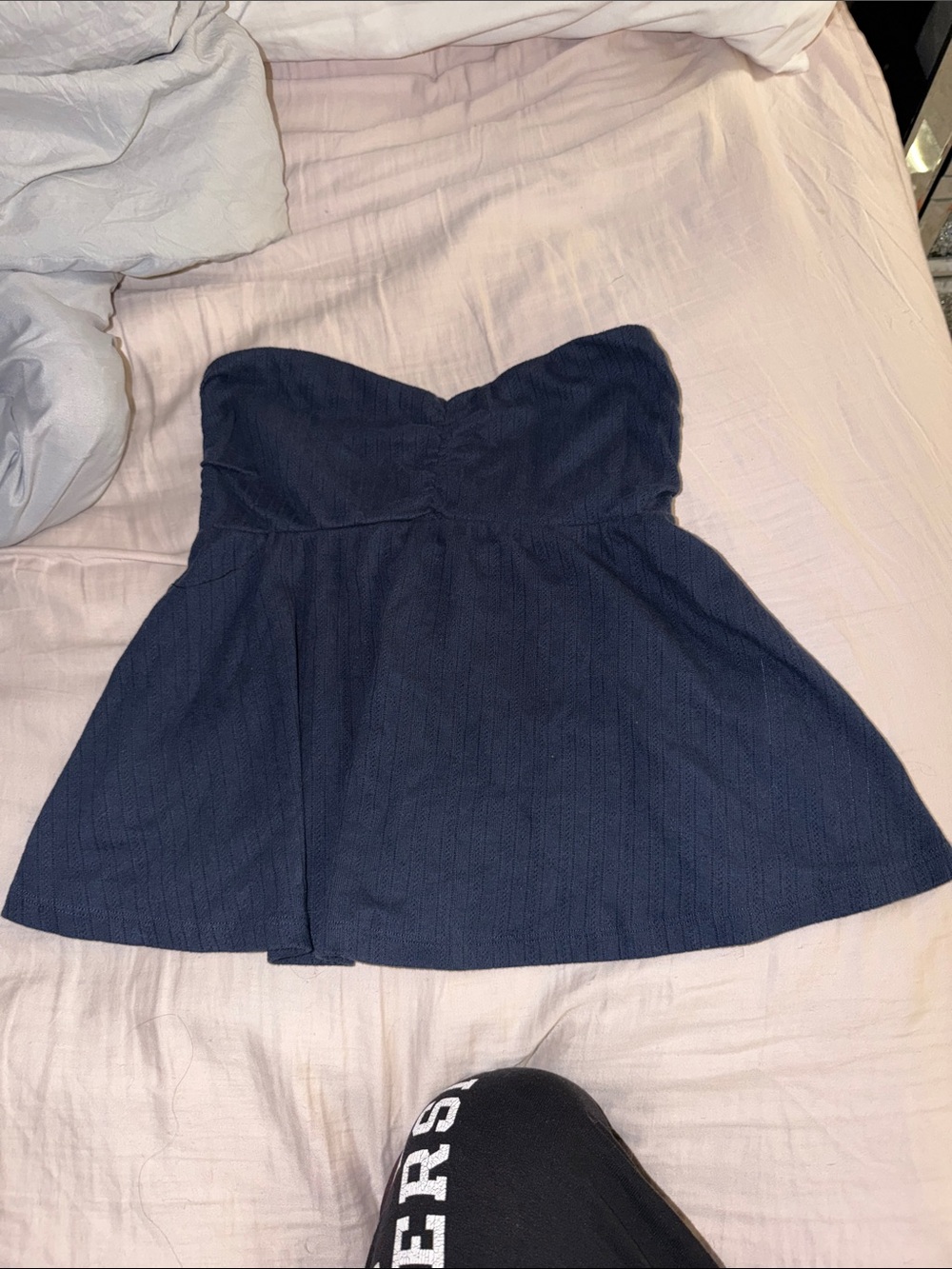 Strapless Navy Sweetheart A-Line Women's tube top